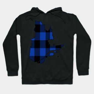 Quebec in Blue Plaid Hoodie